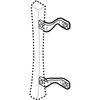 Prime-Line Diecast, Chrome Plated Sliding Door Handle Brackets 1 Pair E 2102